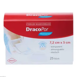 Apósito para heridas impermeable DracoPor 5x7,2 cm estéril, 25 piezas