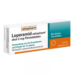 LOPERAMID-ratiopharm akut 2 mg comprimidos recubiertos con película, 10 uds