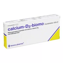 CALCIUM-D3-biomo comprimidos masticables 500+D, 20 uds