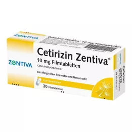 CETIRIZIN Zentiva 10 mg comprimidos recubiertos con película, 20 uds