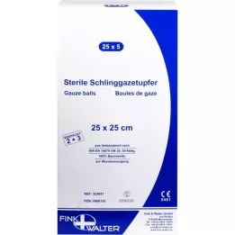 SCHLINGGAZETUPFER 25x25 cm estéril 2+3, 25x5 pz