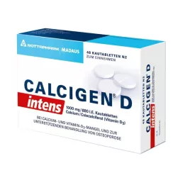 CALCIGEN D intens 1000 mg/880 U.I. comprimidos masticables, 48 uds