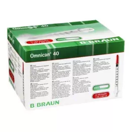 OMNICAN Jeringa de insulina 1 ml U40 con cánula 0,30x12 mm individual, 100X1 uds