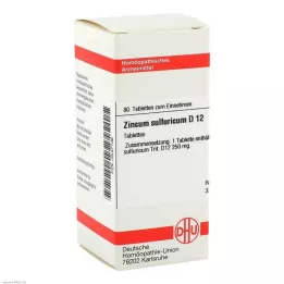 ZINCUM SULFURICUM D 12 tabletas, 80 uds