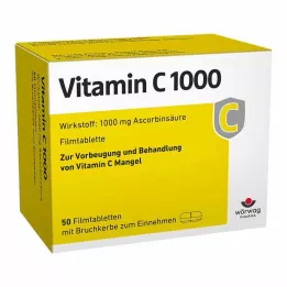 VITAMIN C 1000 comprimidos recubiertos con película, 50 uds