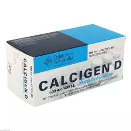 CALCIGEN D 600 mg/400 U.I. comprimidos masticables, 100 uds