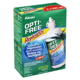 OPTI-FREE Solución desinfectante multifuncional RepleniSH, 2 x 300 ml