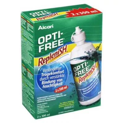 OPTI-FREE Solución desinfectante multifuncional RepleniSH, 2 x 300 ml
