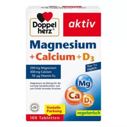 DOPPELHERZ Tabletas de magnesio+calcio+D3, 100 uds