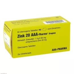 ZINK 20 AAA-Grageas farmacéuticas, 50 uds