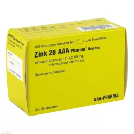 ZINK 20 AAA-Grageas farmacéuticas, 100 uds