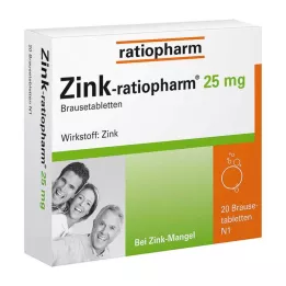ZINK-RATIOPHARM Comprimidos efervescentes de 25 mg, 20 uds