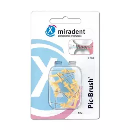 MIRADENT Pincel de recambio Interd.Pic-Brush extrafino amarillo, 12 uds