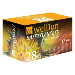WELLION Lancetas de seguridad 28 G Lancetas de seguridad desechables, 200 uds