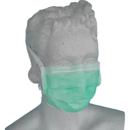 Máscaras de cara con correa verde, 50 pz