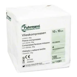 Compresas de vellón, no esterilizadas, 10x10 cm, 4 capas, 100 unidades