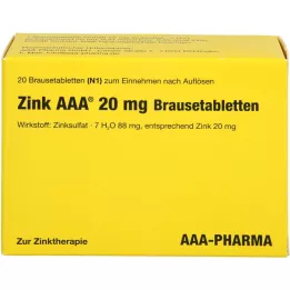 ZINK AAA 20 mg de tabletas efervescentes, 20 pz