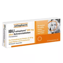 IBU-RATIOPHARM Comprimidos para el dolor agudo de 200 mg, comprimidos recubiertos con película, 10 uds