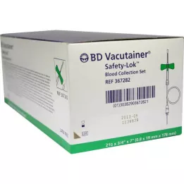 BD VACUTAINER Set de extracción de sangre Safety Lok 21 G 18 cm, 50 piezas