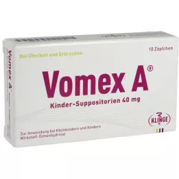 VOMEX Un supositorios infantiles 40 mg, 10 pz