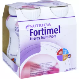 FORTIMEL Sabor de fresa multifibre de energía, 4x200 ml