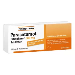 PARACETAMOL-Comprimidos de ratiopharm 500 mg, 20 uds