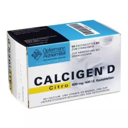 CALCIGEN D Citro 600 mg/400 UI comprimidos masticables, 50 uds