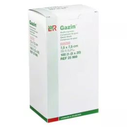 GAZIN Gasa comp. 7,5x7,5 cm estéril 12 capas, 5X20 uds
