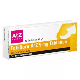 FOLSÄURE Comprimidos de AbZ 5 mg, 20 uds