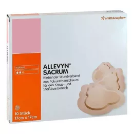 ALLEVYN Apósito adhesivo para heridas sacro pequeño de 17 x 17 cm, 10 uds