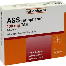 Ass-ratiopharm 100 mg TAH tabletas, 50 pz