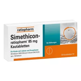 SIMETHICON-Ratiopharm 85 mg comprimidos masticables, 20 uds