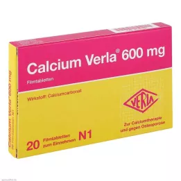 CALCIUM VERLA Comprimidos recubiertos con película de 600 mg, 20 uds