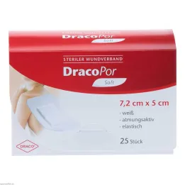 Dracopor suave vendaje para heridas blanco 7,2x5 cm estéril, 25 st