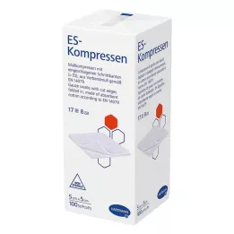 ES-KOMPRESSEN No estéril, 5 x 5 cm, 8 unidades, 100 uds