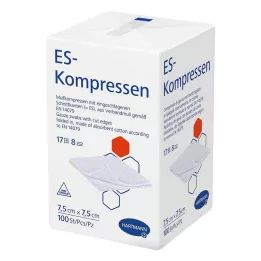 ES-KOMPRESSEN No estéril, 7,5 x 7,5 cm, 8 unidades, 100 uds