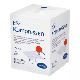 ES-KOMPRESSEN No estéril, 10 x 10 cm, 8 unidades, 100 uds
