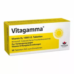 VITAGAMMA Tabletas de vitamina D3 de 1000 UI, 50 uds