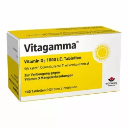 VITAGAMMA Tabletas de vitamina D3 de 1000 UI, 100 uds