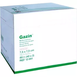 GAZIN Gasa comp.7,5x7,5 cm estéril 12 capas, 40X2 uds