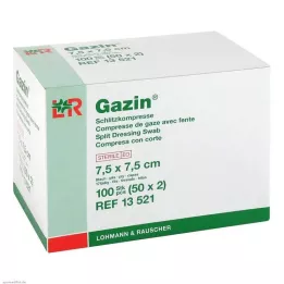 GAZIN Compresas de hendidura 7,5x7,5 cm estériles de 8 capas, 50X2 uds