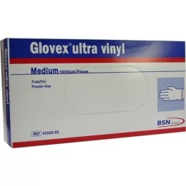 GLOVEX Medio de guantes de vinilo ultra, 100 pz