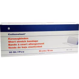 KURZZUGBINDE Algodón elastizado 8 cm x 5 m, 10 uds