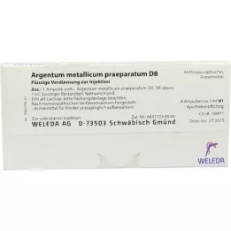 ARGENTUM METALLICUM Praeparatum D 8 Ampoules, 8 pz
