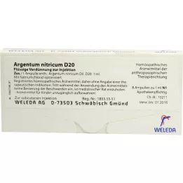 ARGENTUM NITRICUM D 20 ampolas, 8x1 ml