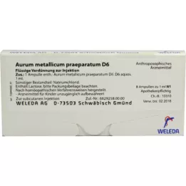 AURUM METALLICUM PRAEPARATUM D 6 ampolas, 8 pz