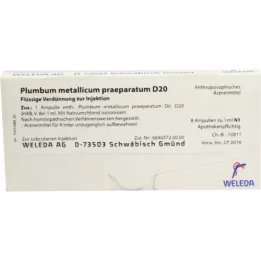 PLUMBUM METALLICUM Praep. D 20 ampolas, 8x1 ml