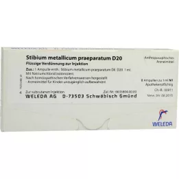 STIBIUM METALLICUM PRAEPARATUM D 20 ampollas, 8X1 ml