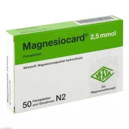 MAGNESIOCARD Comprimidos recubiertos con película de 2,5 mmol, 50 uds
