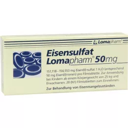 EISENSULFAT tabletas recubiertas de película de 50 mg de lomafarm, 20 pz